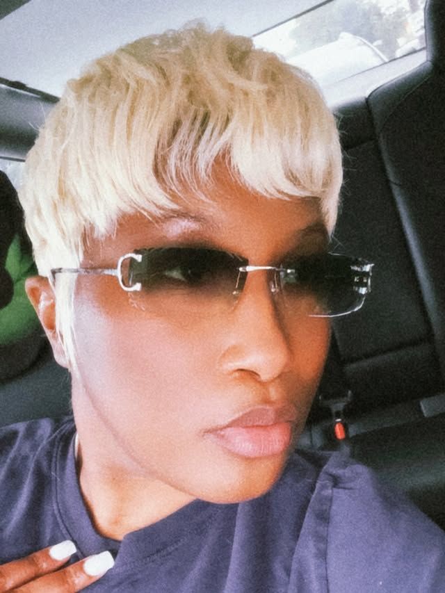 Platinum blonde pixie
